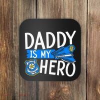 Daddy Is My Hero S Police Thin Blue Line Law Enforcement Coaster thumb 0