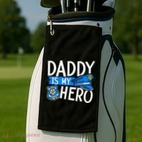 Daddy Is My Hero S Police Thin Blue Line Law Enforcement Golf Towel thumb 2