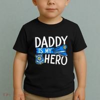 Daddy Is My Hero S Police Thin Blue Line Law Enforcement Toddler T-Shirt thumb 2