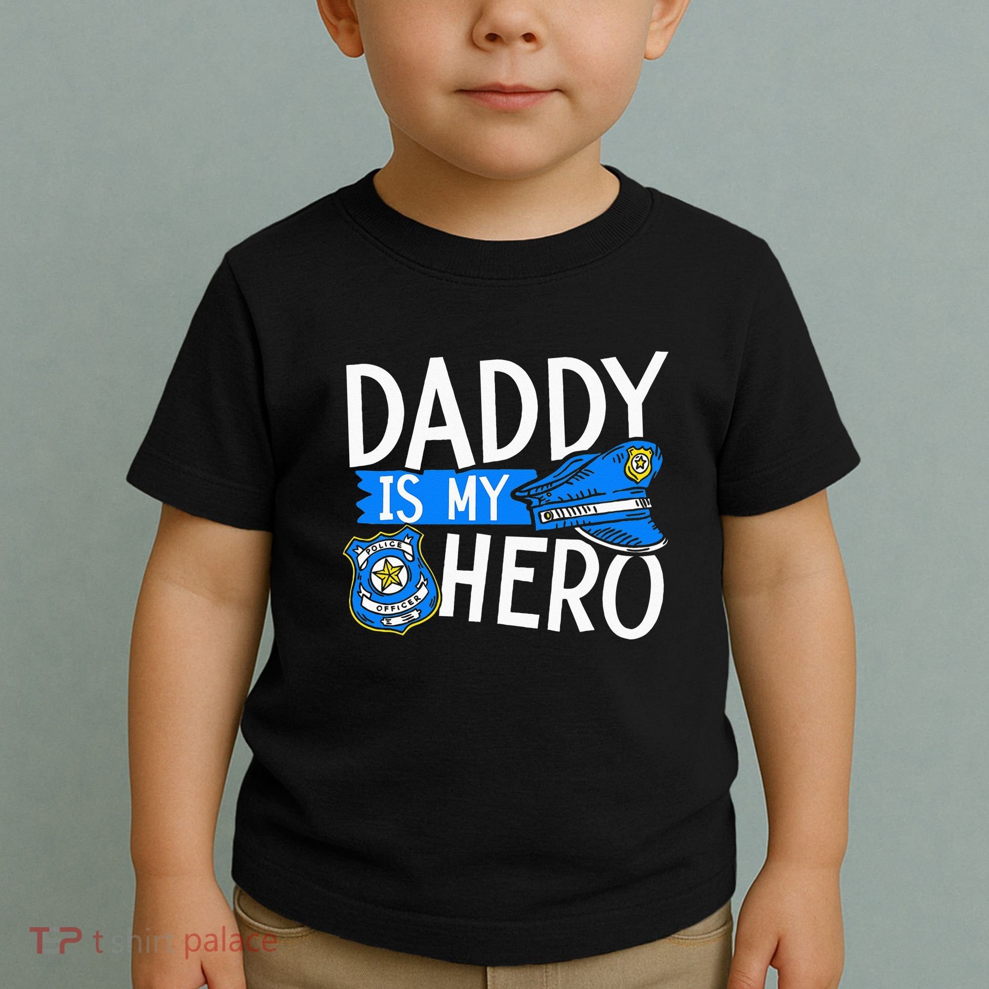 Daddy Is My Hero S Police Thin Blue Line Law Enforcement Toddler T-Shirt