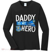 Daddy Is My Hero S Police Thin Blue Line Law Enforcement Women's Long Sleeve Shirt thumb 0