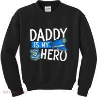 Daddy Is My Hero S Police Thin Blue Line Law Enforcement Kids Sweatshirt thumb 0