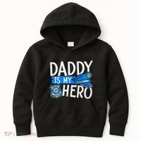 Daddy Is My Hero S Police Thin Blue Line Law Enforcement Kids Hoodie thumb 0