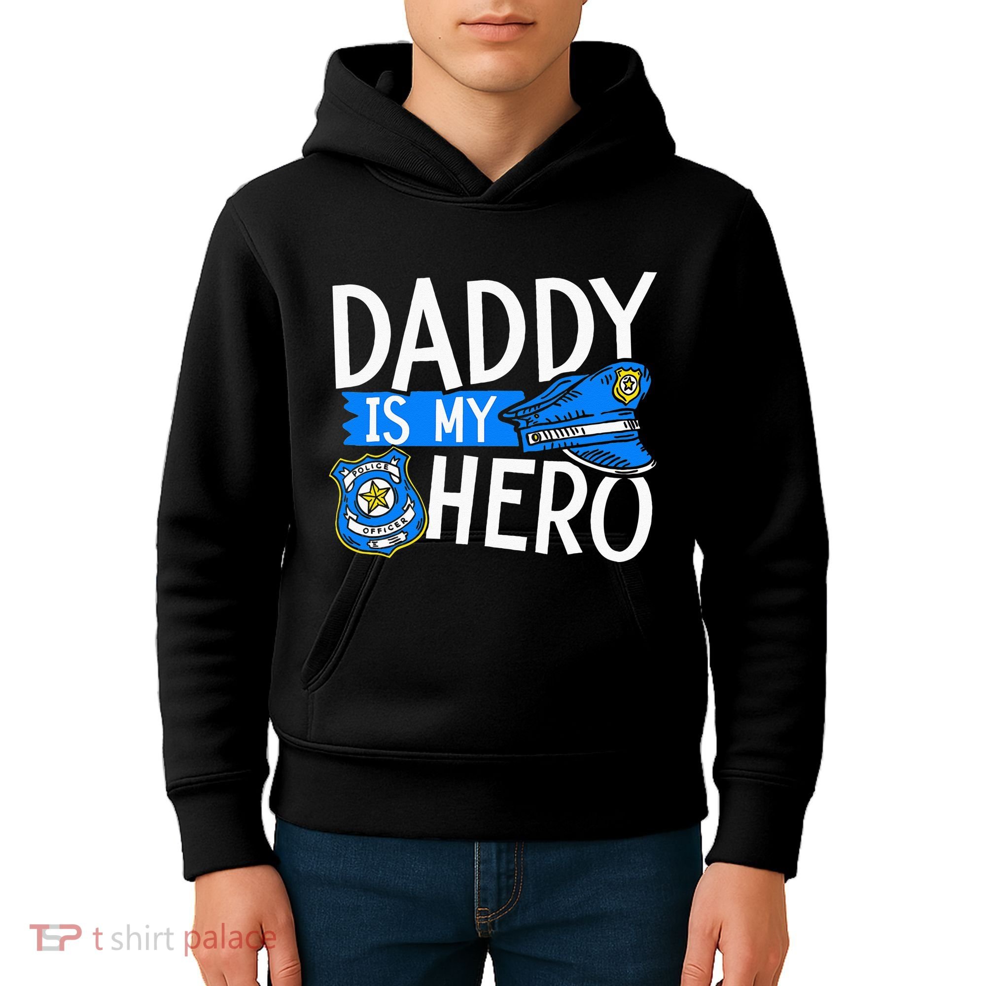 Daddy Is My Hero S Police Thin Blue Line Law Enforcement Kids Hoodie