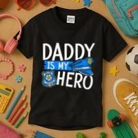 Daddy Is My Hero S Police Thin Blue Line Law Enforcement Kids T-Shirt thumb 3