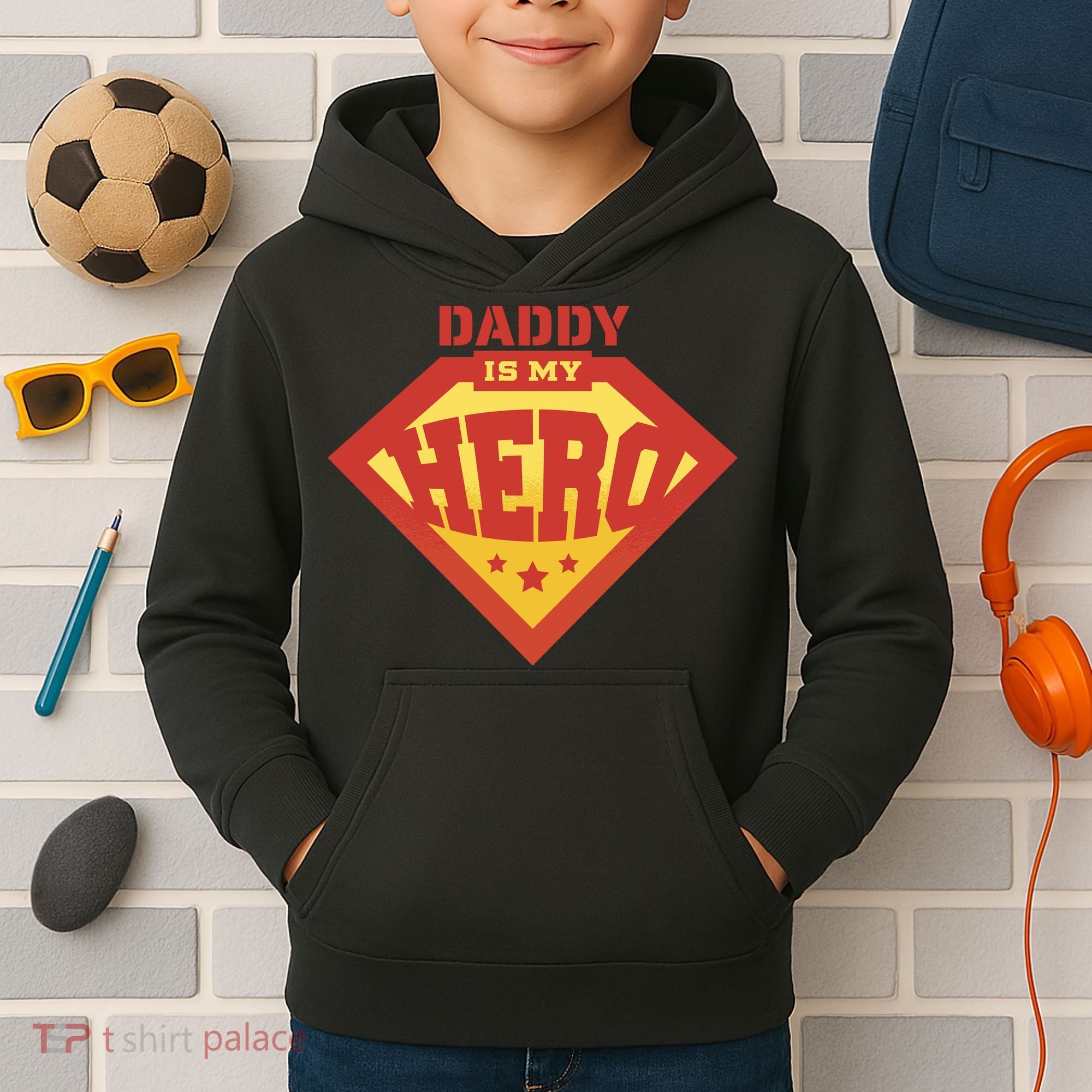 Daddy Is My Hero Kids Hoodie