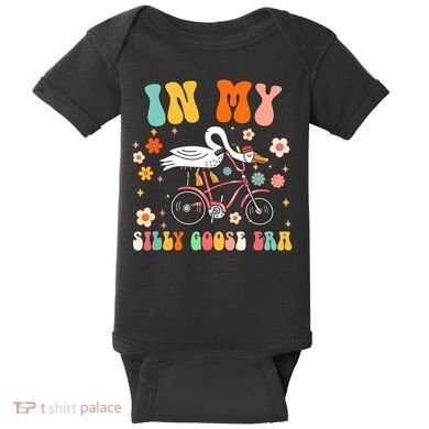 Duck In My Silly Goose Era Goose Funny Baby Bodysuit
