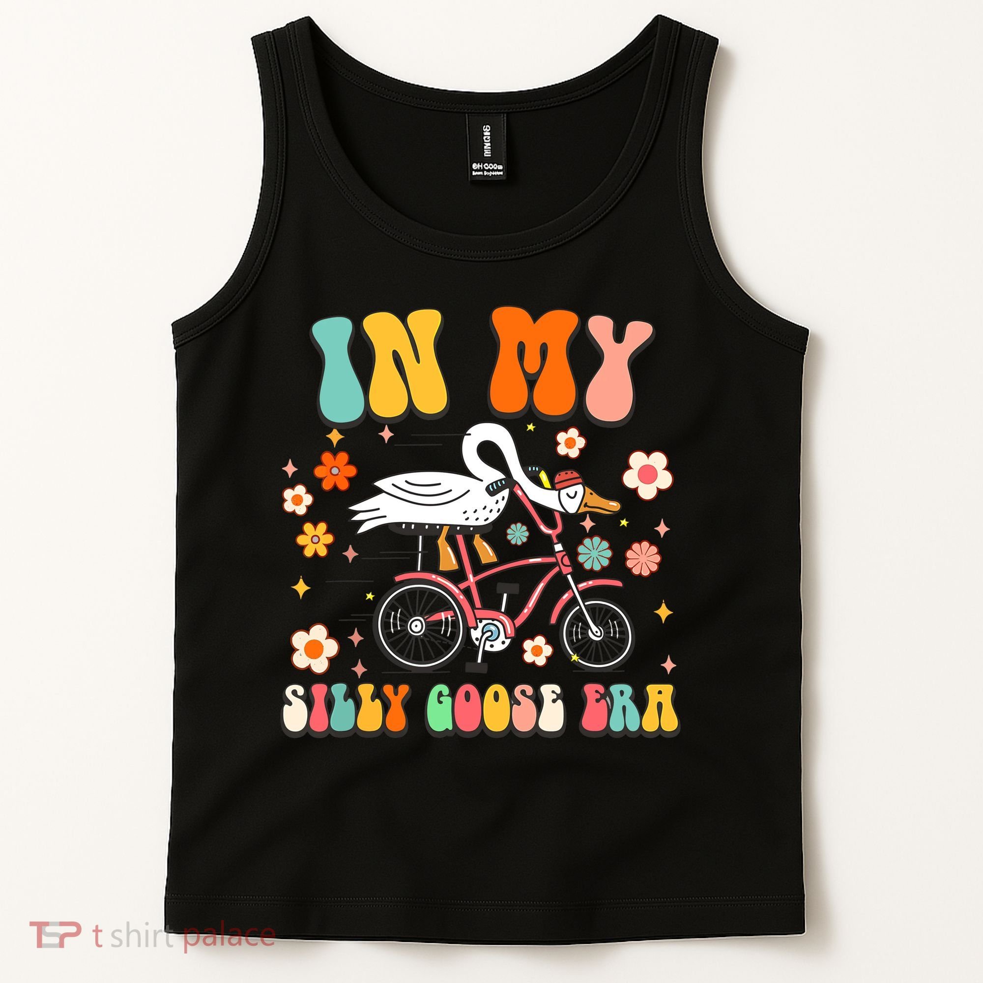 Duck In My Silly Goose Era Goose Funny Tank Top