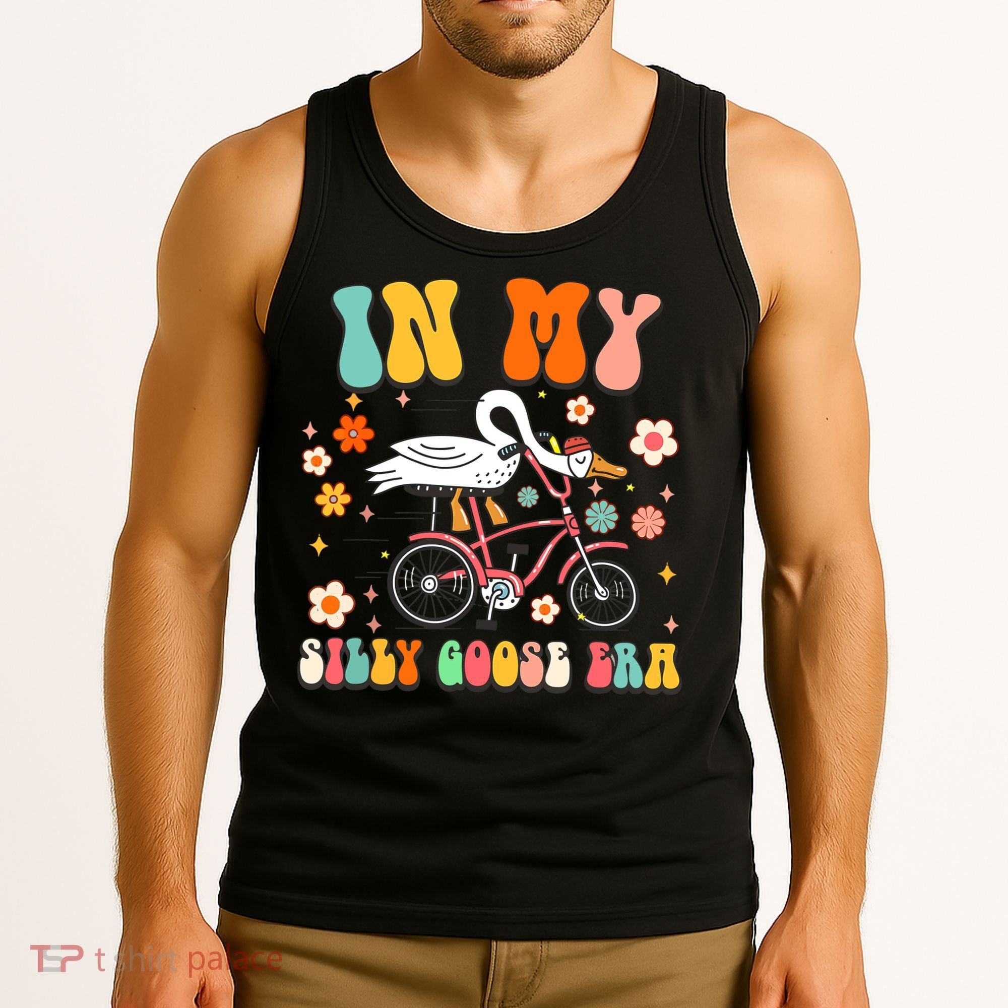 Duck In My Silly Goose Era Goose Funny Tank Top