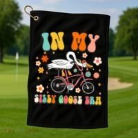 Duck In My Silly Goose Era Goose Funny Golf Towel thumb 1
