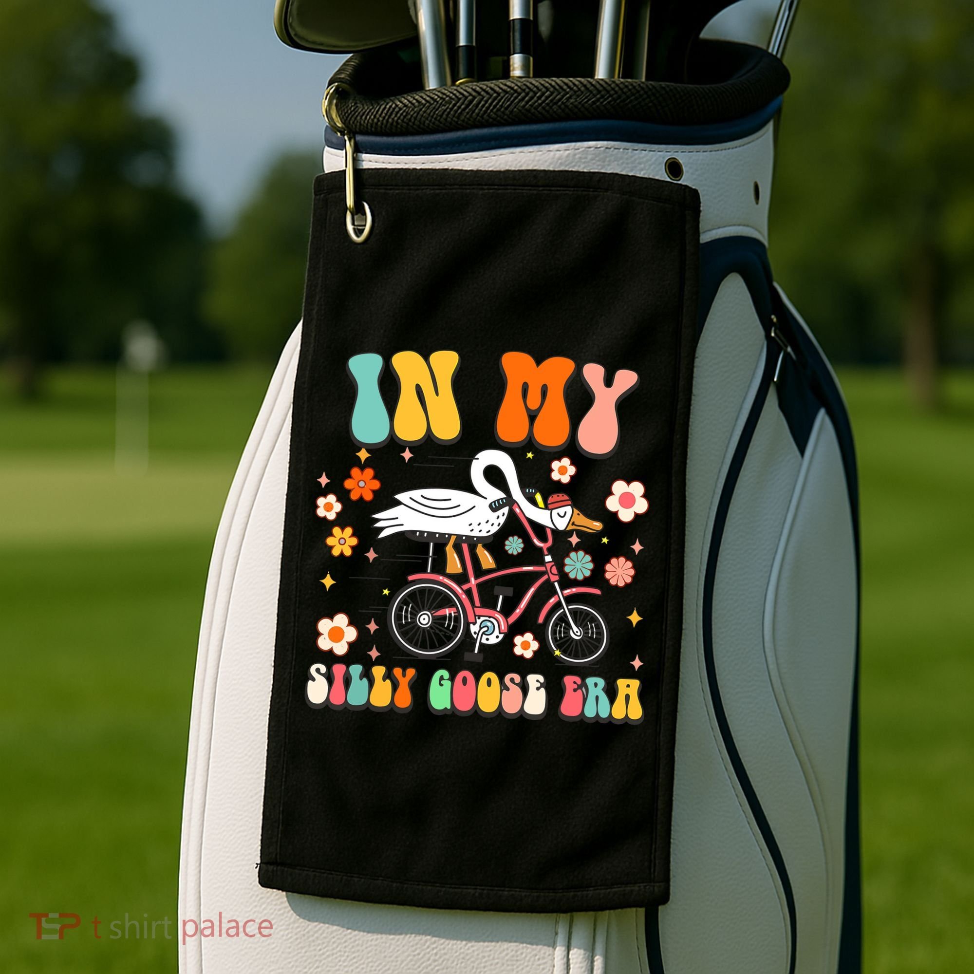Duck In My Silly Goose Era Goose Funny Golf Towel