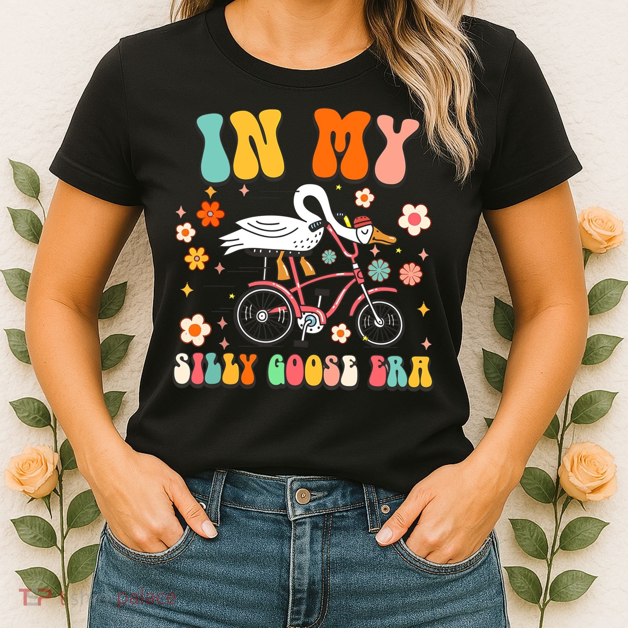 Duck In My Silly Goose Era Goose Funny Women's T-Shirt