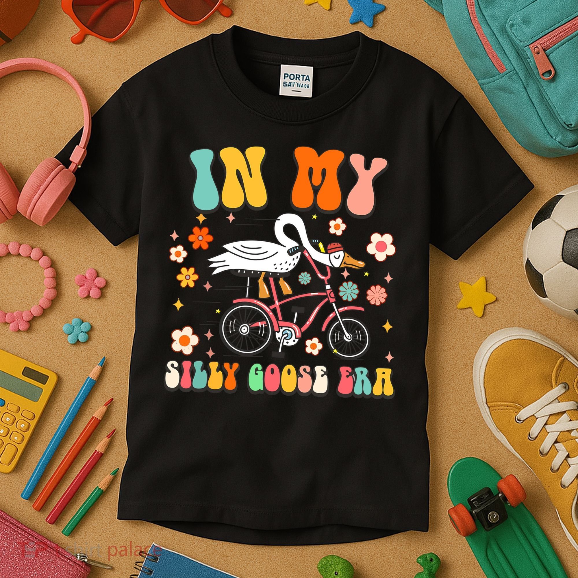 Duck In My Silly Goose Era Goose Funny Kids T-Shirt