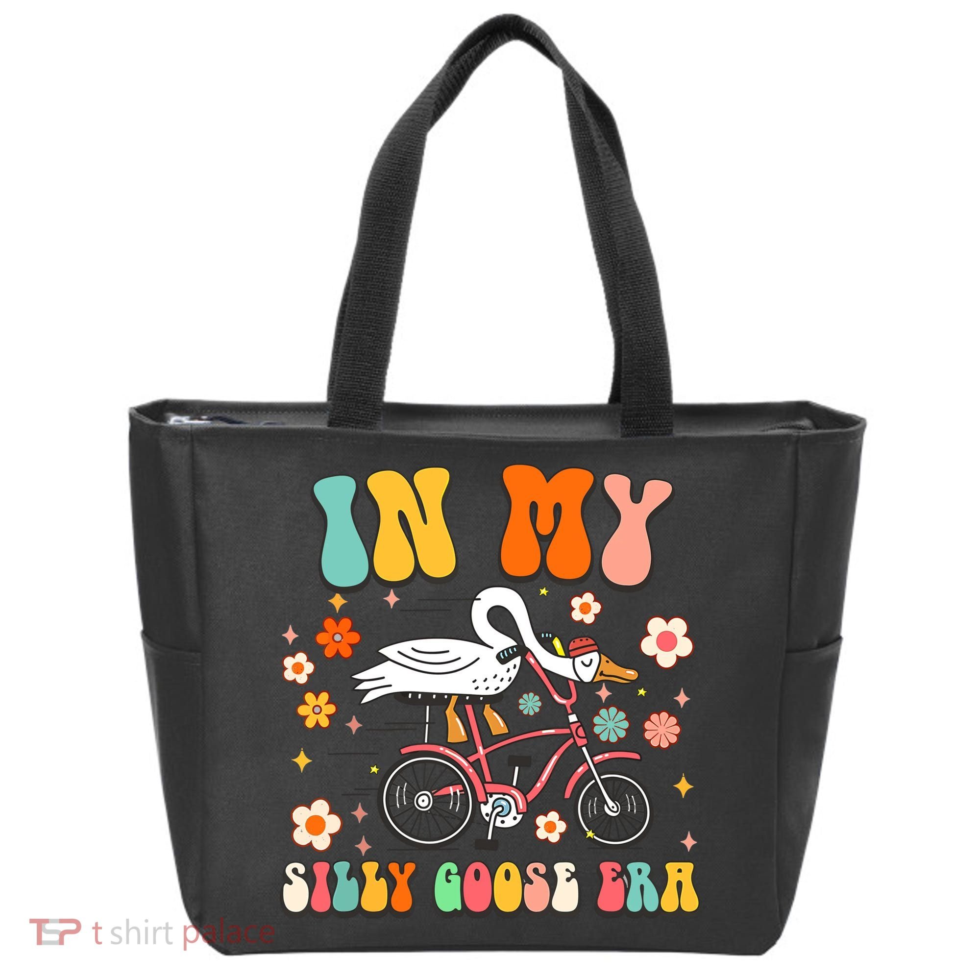 Duck In My Silly Goose Era Goose Funny Tote Bag