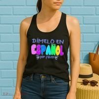 Dimelo En Espanol Bilingual Spanish Teacher Women's Tank Top thumb 2
