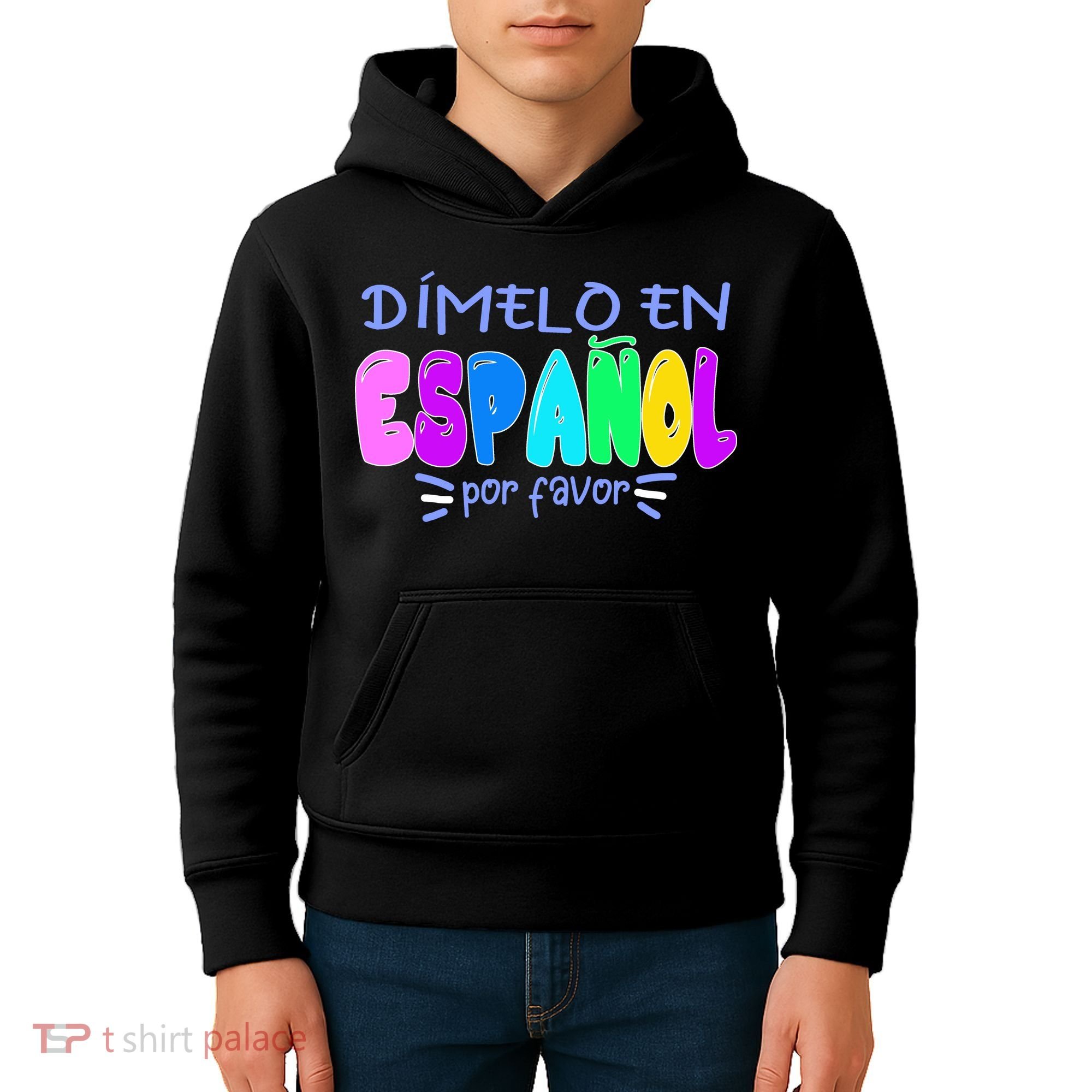 Dimelo En Espanol Bilingual Spanish Teacher Kids Hoodie