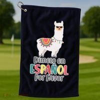 Dimelo en Espanol por Favor Spanish Llama Golf Towel thumb 1