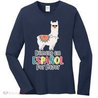 Dimelo en Espanol por Favor Spanish Llama Women's Long Sleeve Shirt thumb 0