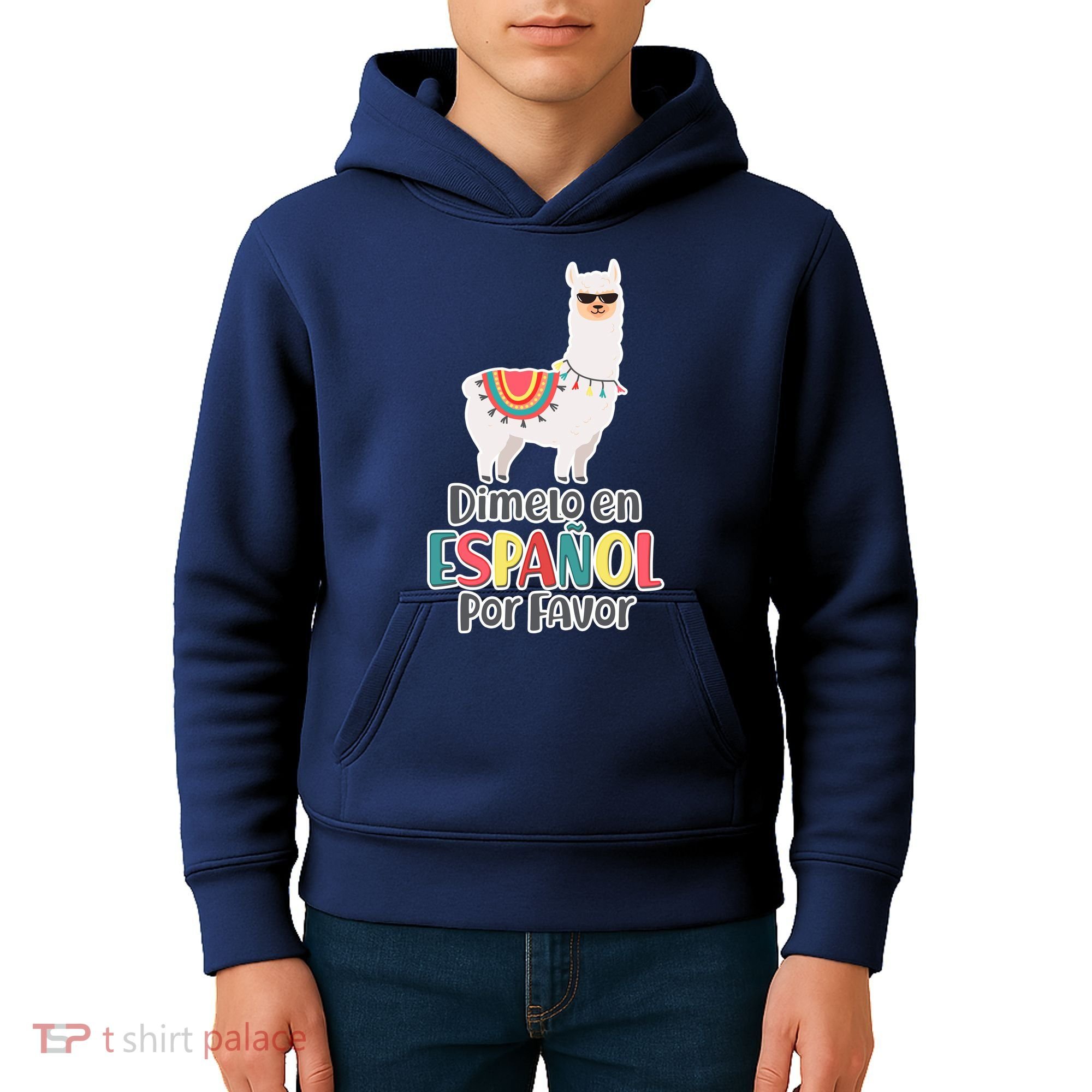 Dimelo en Espanol por Favor Spanish Llama Kids Hoodie