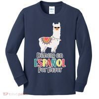 Dimelo en Espanol por Favor Spanish Llama Kids Long Sleeve Shirt thumb 0