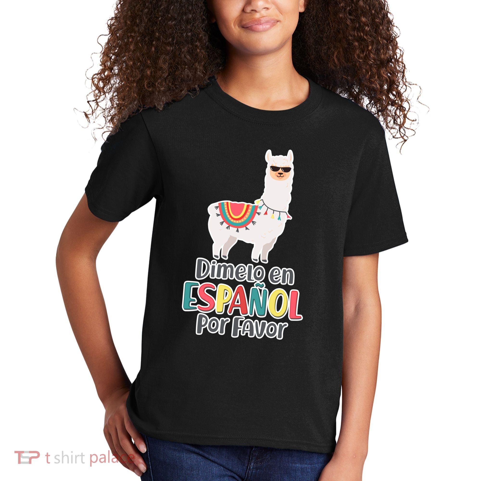 Dimelo en Espanol por Favor Spanish Llama Kids T-Shirt