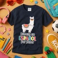 Dimelo en Espanol por Favor Spanish Llama Kids T-Shirt thumb 3