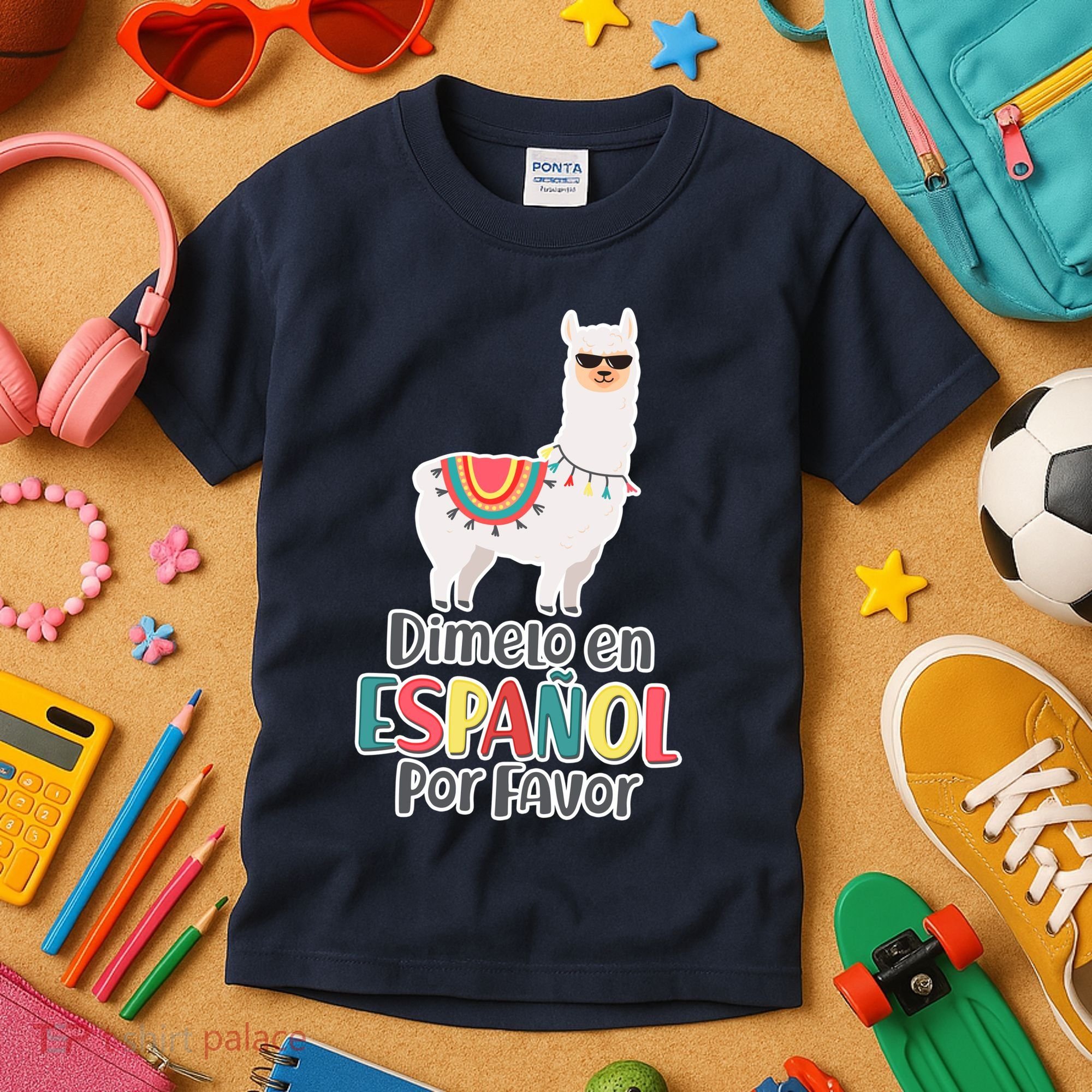 Dimelo en Espanol por Favor Spanish Llama Kids T-Shirt