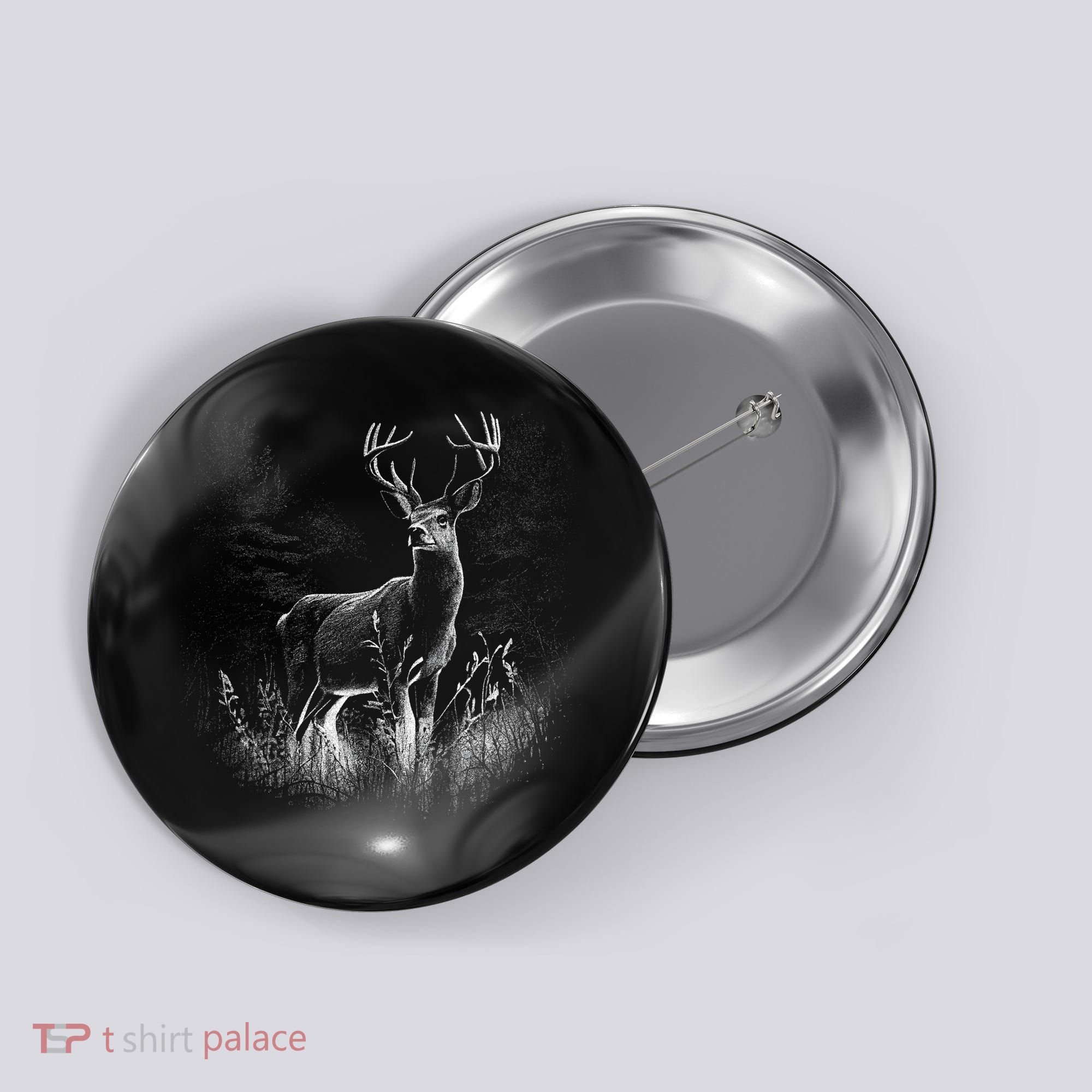 Deer In Nature Realistic Button