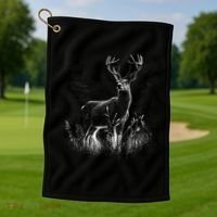 Deer In Nature Realistic Golf Towel thumb 1