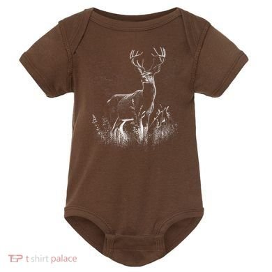 Deer In Nature Realistic Baby Bodysuit