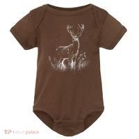 Deer In Nature Realistic Baby Bodysuit thumb 0