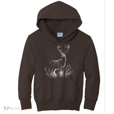 Deer In Nature Realistic Kids Hoodie