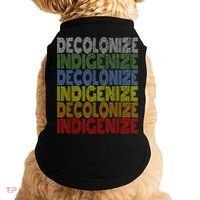 DECOLONIZE INDIGENIZE Native American Education Gift Doggie Tank thumb 0