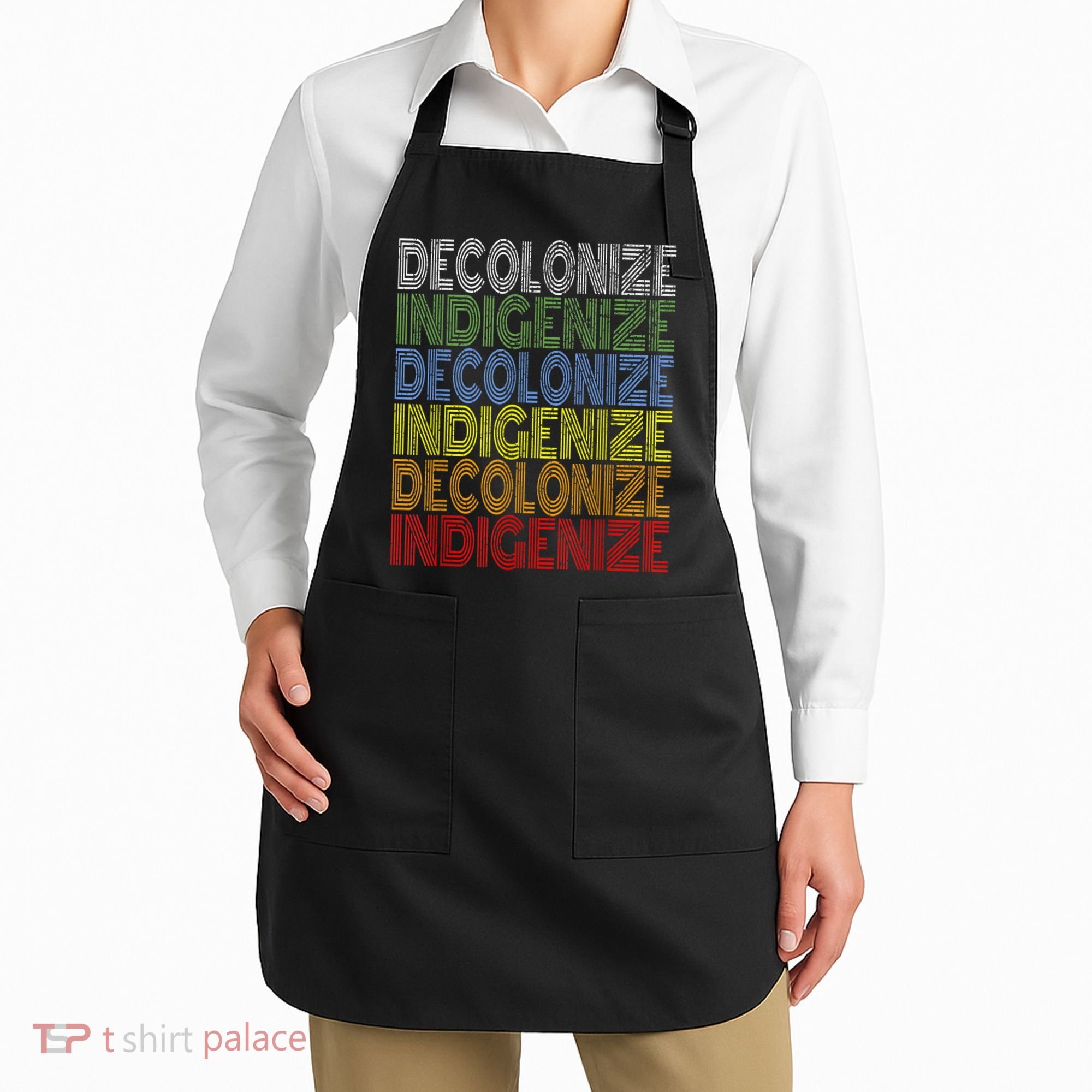 DECOLONIZE INDIGENIZE Native American Education Gift Apron