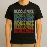 DECOLONIZE INDIGENIZE Native American Education Gift T-Shirt thumb 3