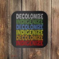 DECOLONIZE INDIGENIZE Native American Education Gift Coaster thumb 0