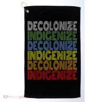 DECOLONIZE INDIGENIZE Native American Education Gift Golf Towel thumb 0