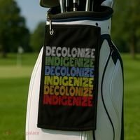 DECOLONIZE INDIGENIZE Native American Education Gift Golf Towel thumb 2