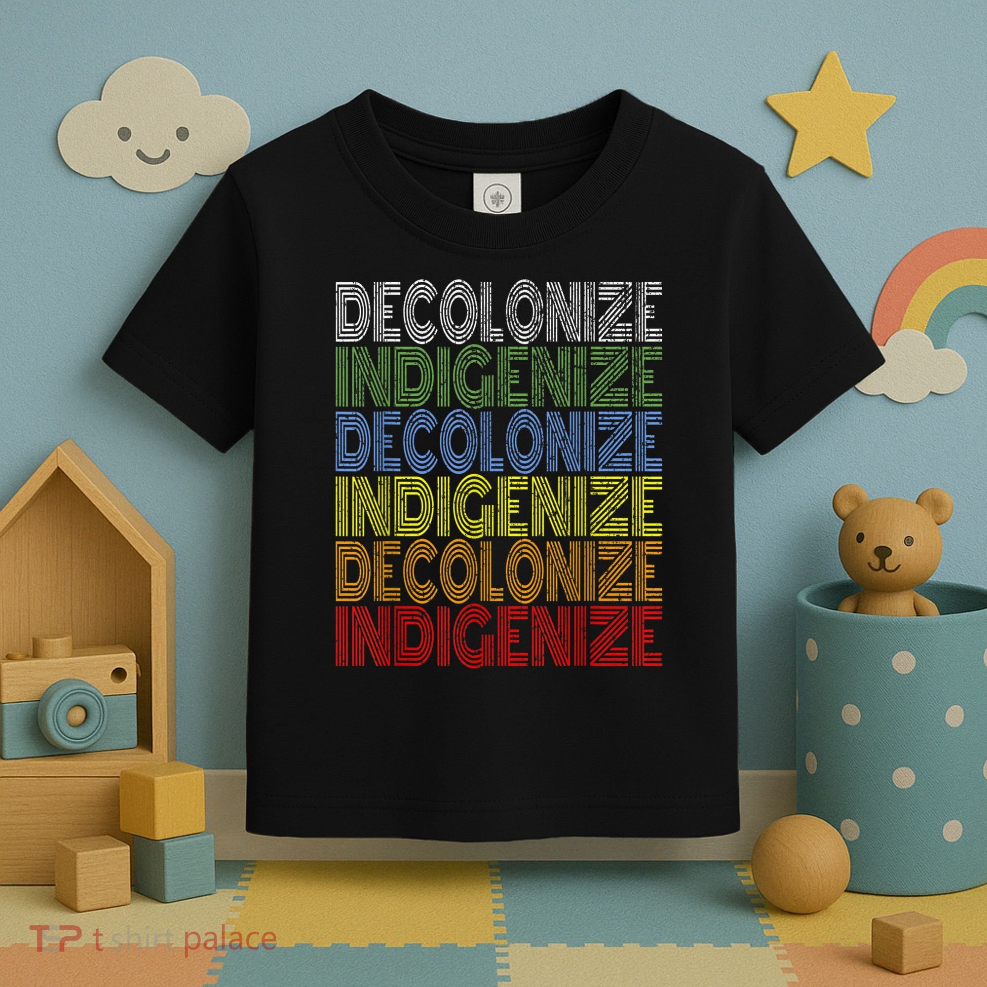 DECOLONIZE INDIGENIZE Native American Education Gift Toddler T-Shirt