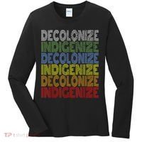 DECOLONIZE INDIGENIZE Native American Education Gift Women's Long Sleeve Shirt thumb 0