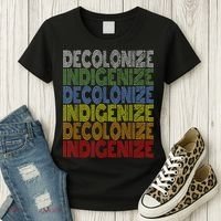 DECOLONIZE INDIGENIZE Native American Education Gift Women's T-Shirt thumb 3