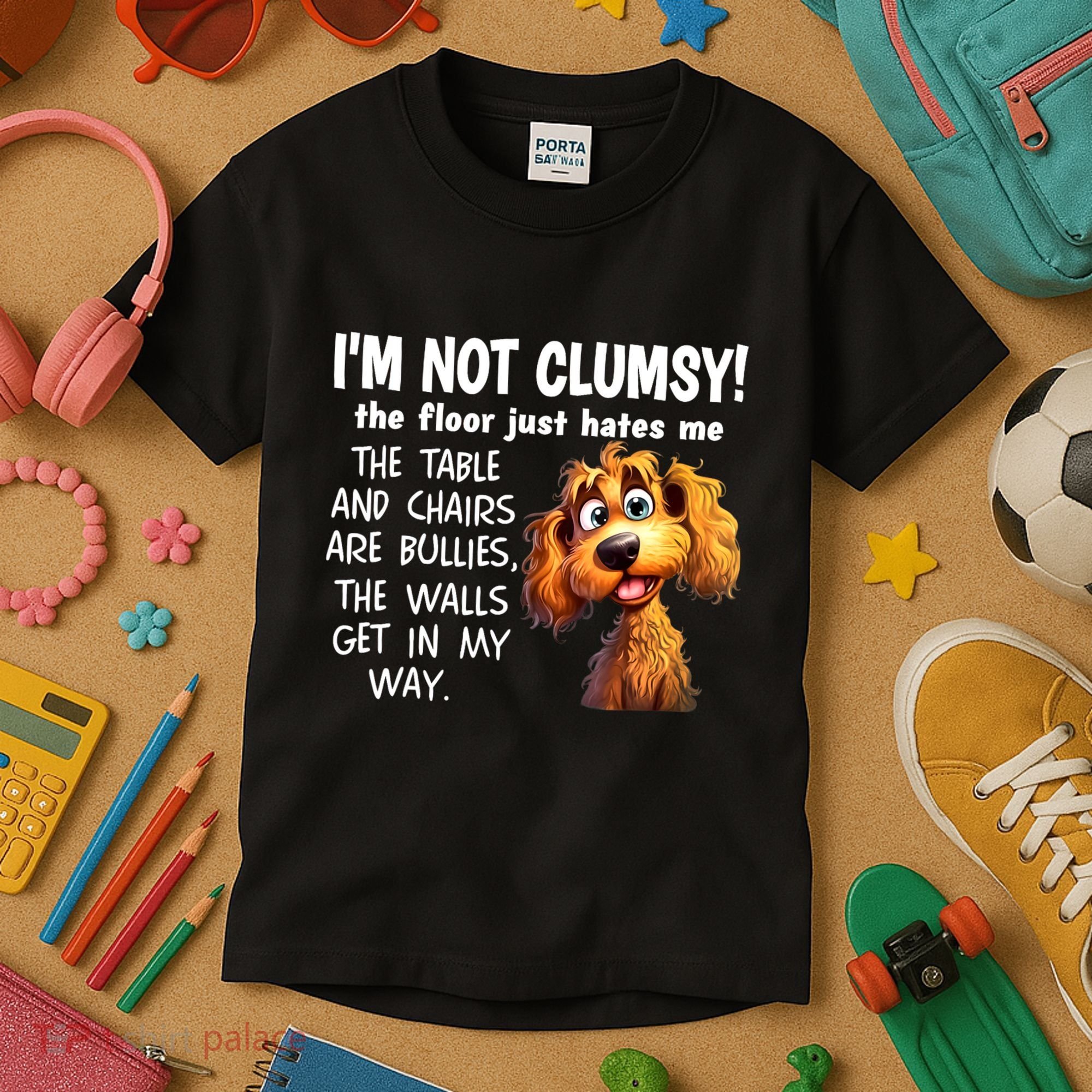 Dogs IM Not Clumsy The Floor Just Hates Me The Table Kids T-Shirt