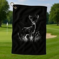 Deer In Nature Realistic Golf Towel thumb 1