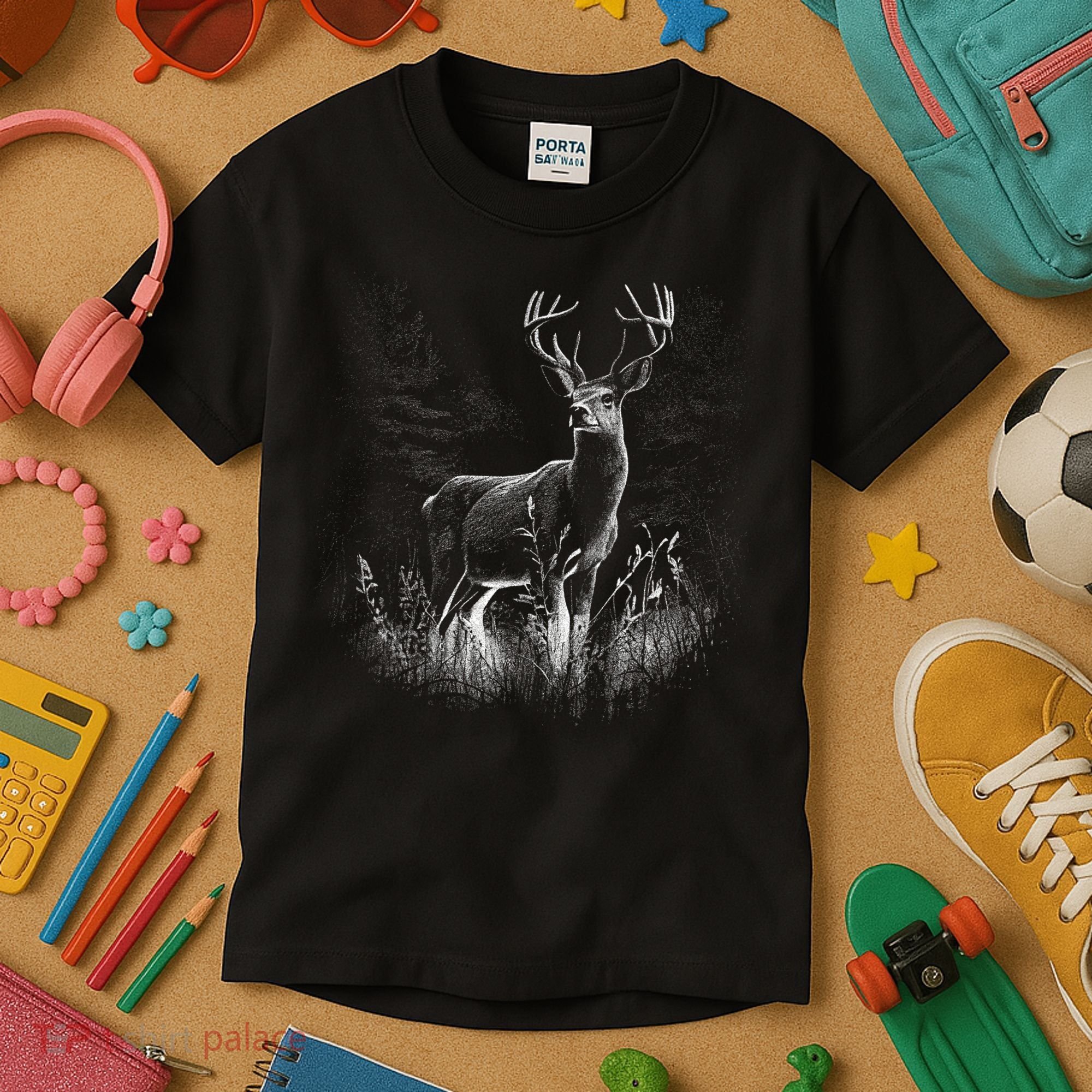 Deer In Nature Realistic Kids T-Shirt