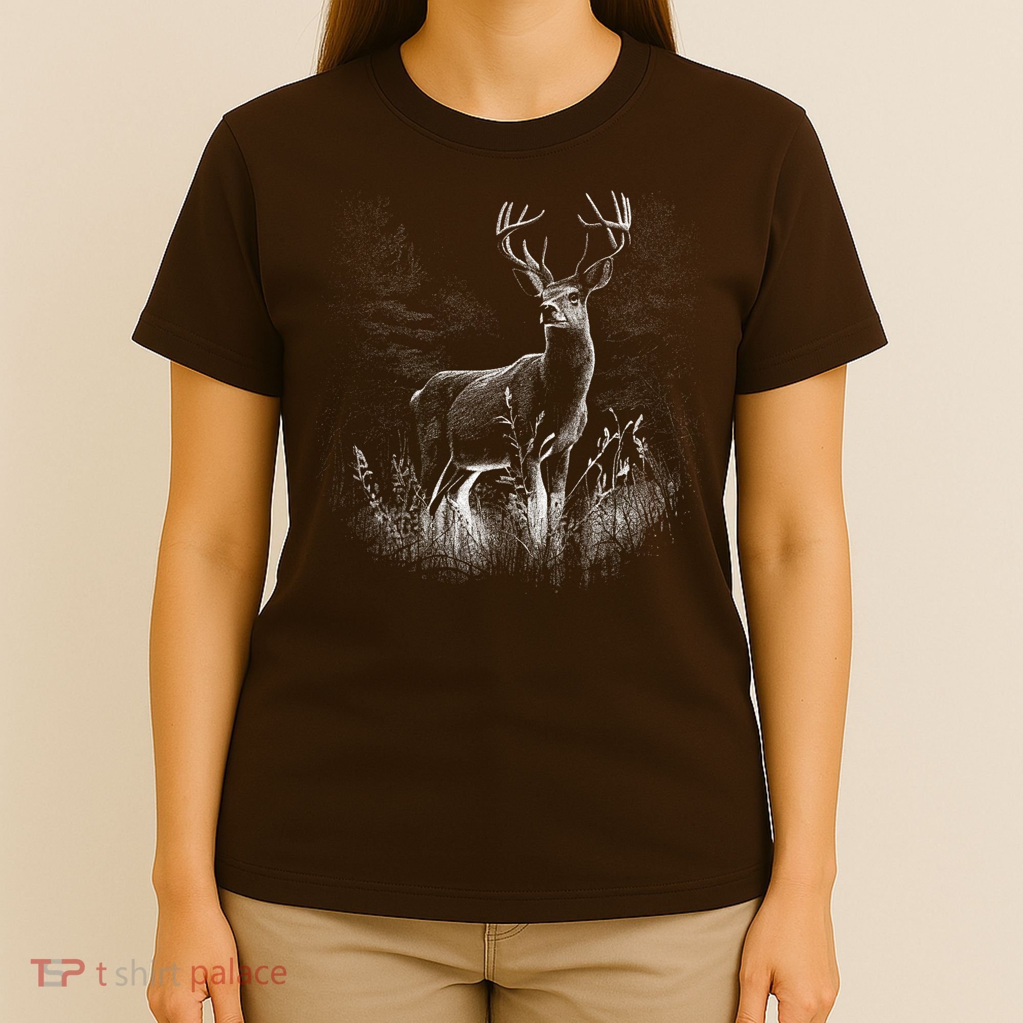 Deer In Nature Realistic T-Shirt