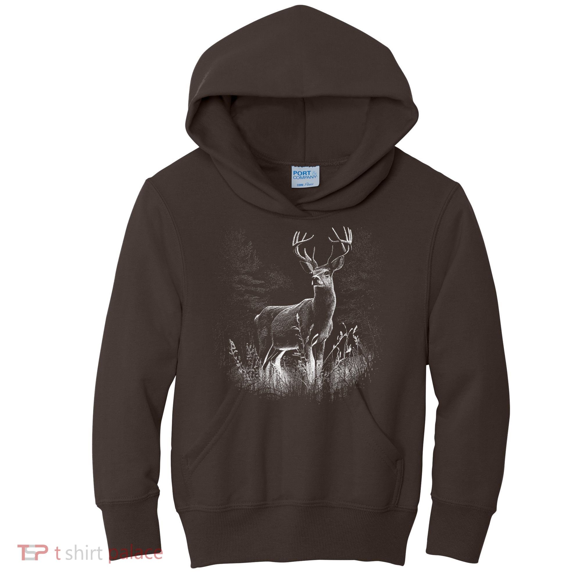 Deer In Nature Realistic Kids Hoodie