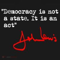 Democracy Is Not A State. It Is An Act. John Lewis Baby Bodysuit thumb 2