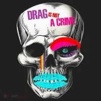Drag Is Not A Crime Skull Beanie thumb 2