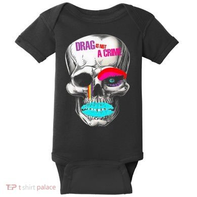 Drag Is Not A Crime Skull Baby Bodysuit