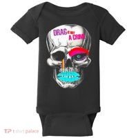 Drag Is Not A Crime Skull Baby Bodysuit thumb 0